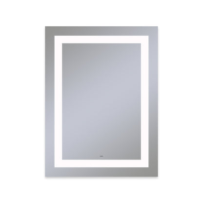 Vitality 30" x 40" x 1-3/4" rectangle lighted mirror with inset light pattern, 4000 kelvin temperature (cool light), dimmable and defogger