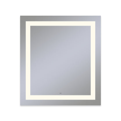 Vitality 36" x 40" x 1-3/4" rectangle lighted mirror with inset light pattern, 2700 kelvin temperature (warm light), dimmable and defogger