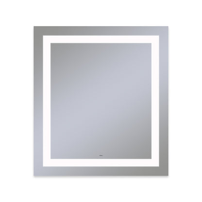 Vitality 36" x 40" x 1-3/4" rectangle lighted mirror with inset light pattern, 4000 kelvin temperature (cool light), dimmable and defogger