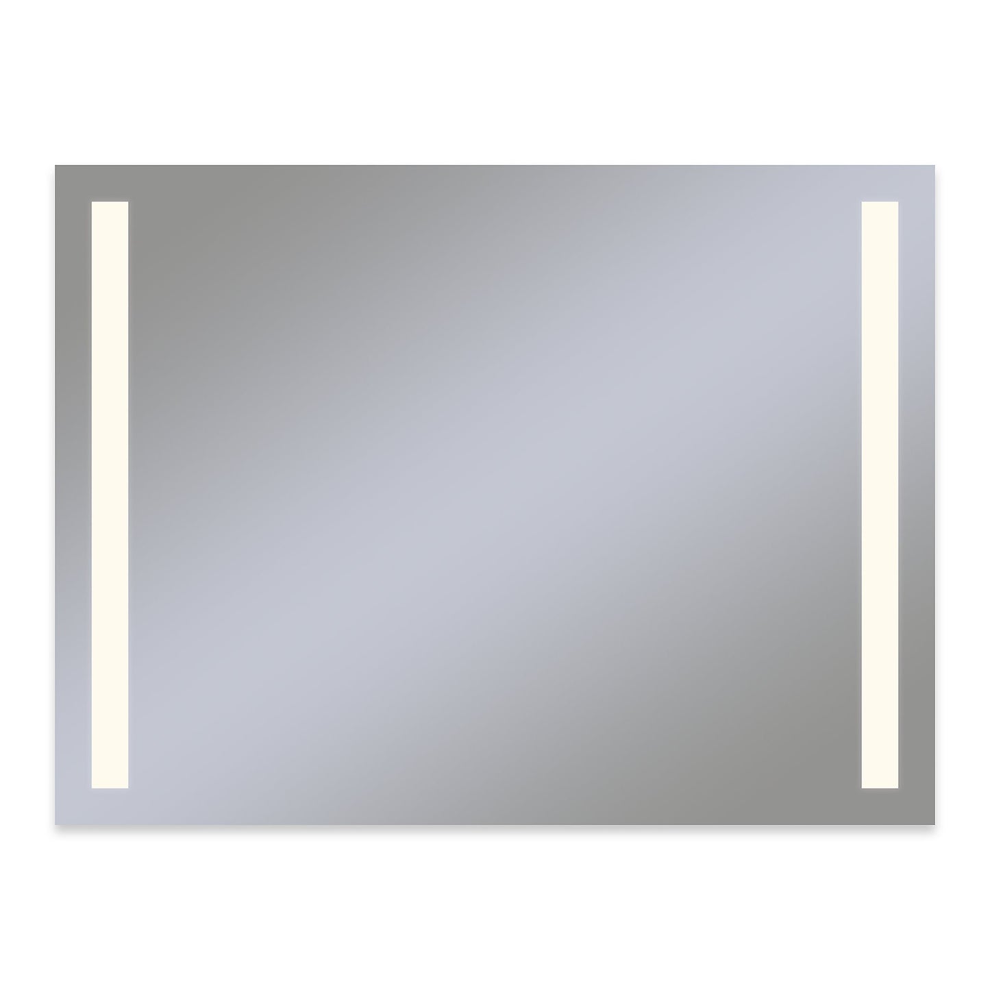 Vitality 48" x 36" x 1-3/4" rectangle lighted mirror with column light pattern, 2700 kelvin temperature (warm light), dimmable, defogger and flippable (can hang in portrait or horizontal orientation)