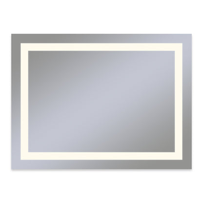 Vitality 48" x 36" x 1-3/4" rectangle lighted mirror with inset light pattern, 2700 kelvin temperature (warm light), dimmable, defogger and flippable (can hang in portrait or horizontal orientation)