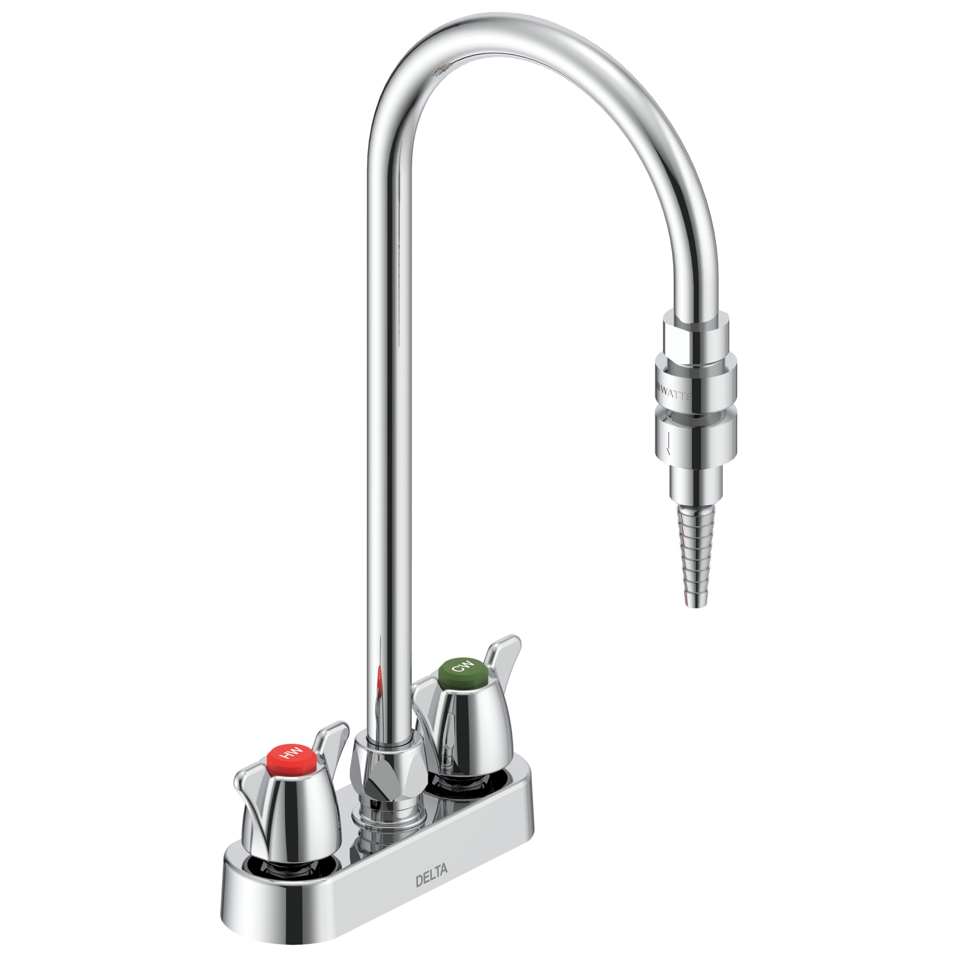Delta Commercial W67 Series Mixing Faucet: Two Handle 4" Deck Mount Laboratory Mixing Faucet
