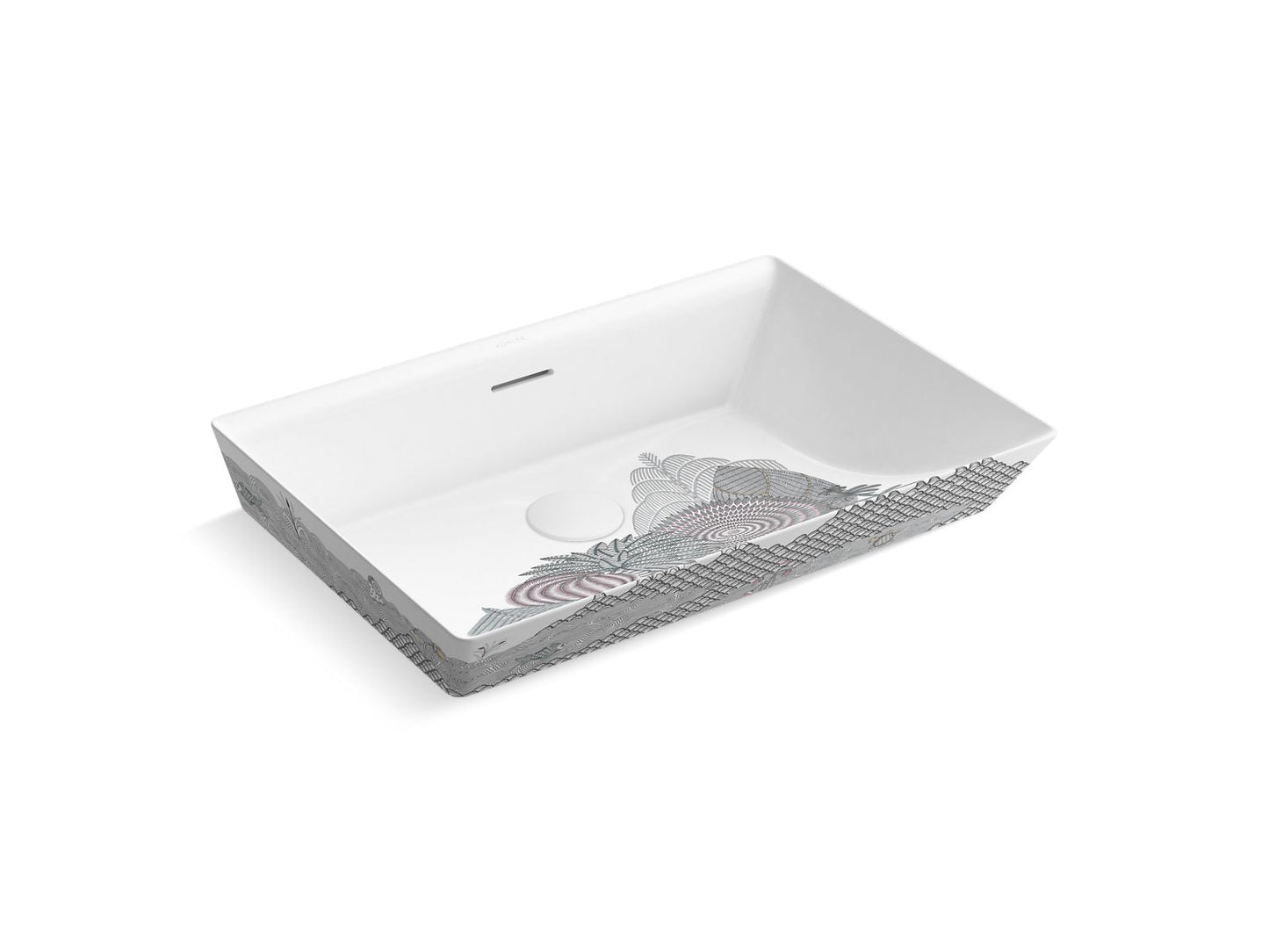KOHLER K-21060-AE3 Aranya by Pushpa Kumari Brazn 23" rectangular semi-recessed vessel bathroom sink
