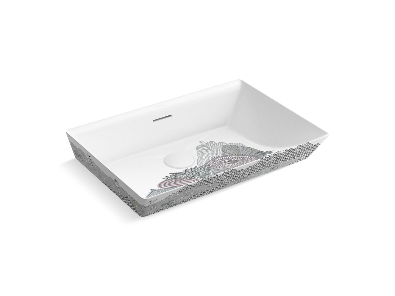 KOHLER K-21060-AE3 Aranya by Pushpa Kumari Brazn 23" rectangular semi-recessed vessel bathroom sink