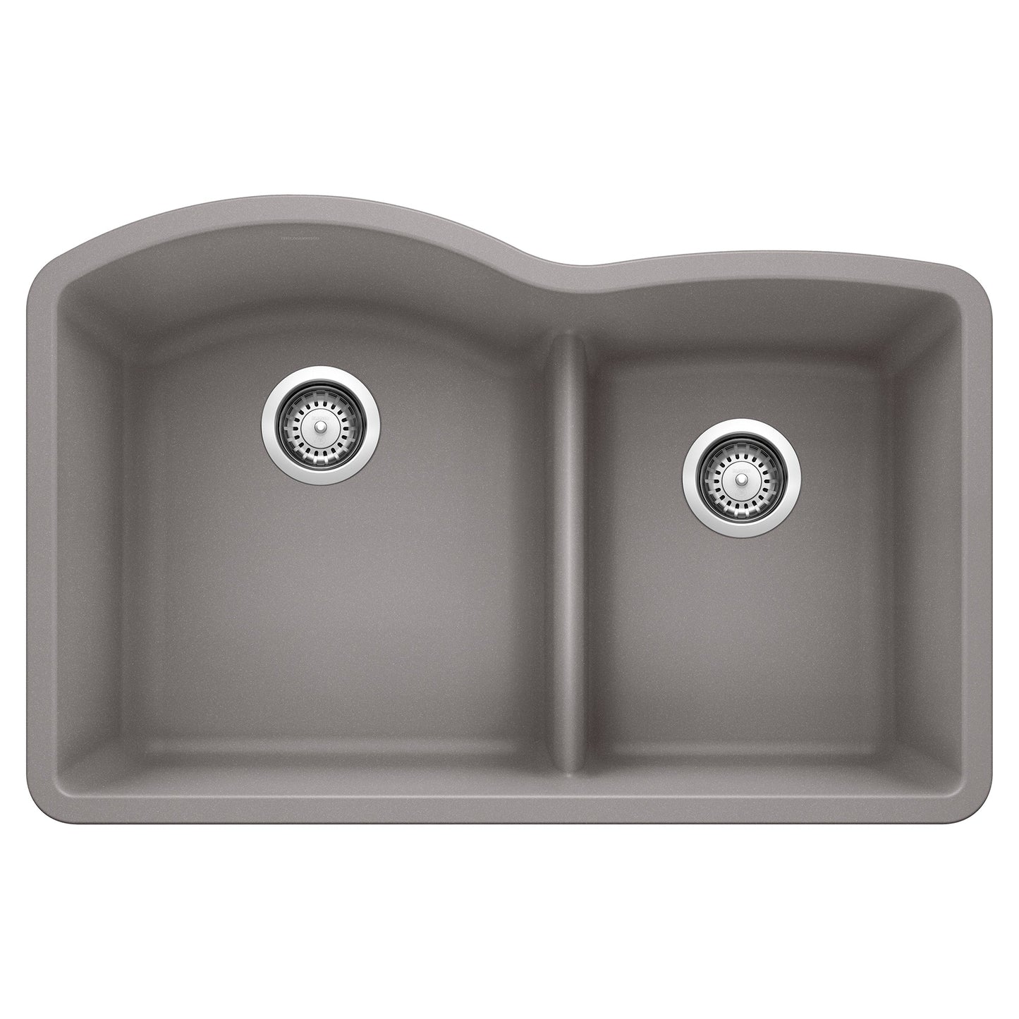 BLANCO 441592 Diamond 1-3/4 Double Bowl Kitchen Sink with Low Divide - Metallic Gray