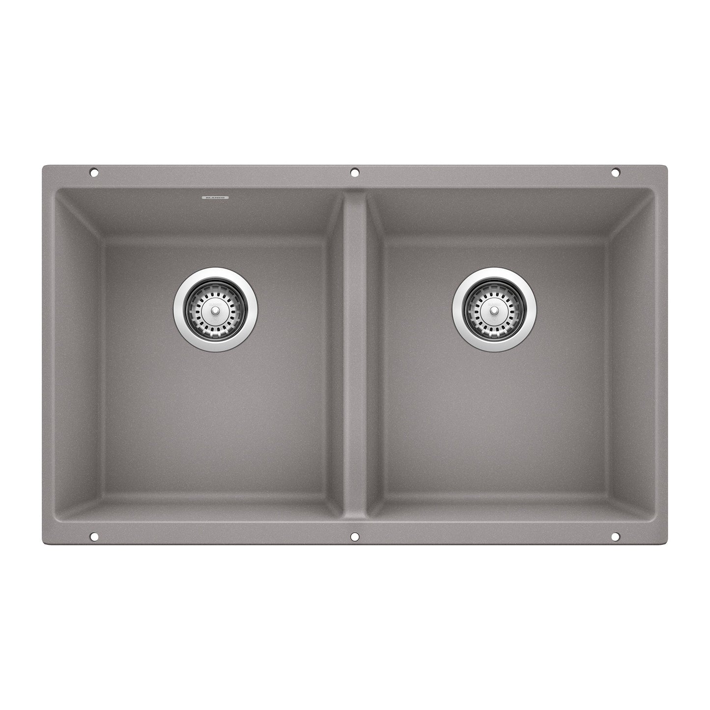 BLANCO 516319 Precis Equal Double Bowl Kitchen Sink - Metallic Gray