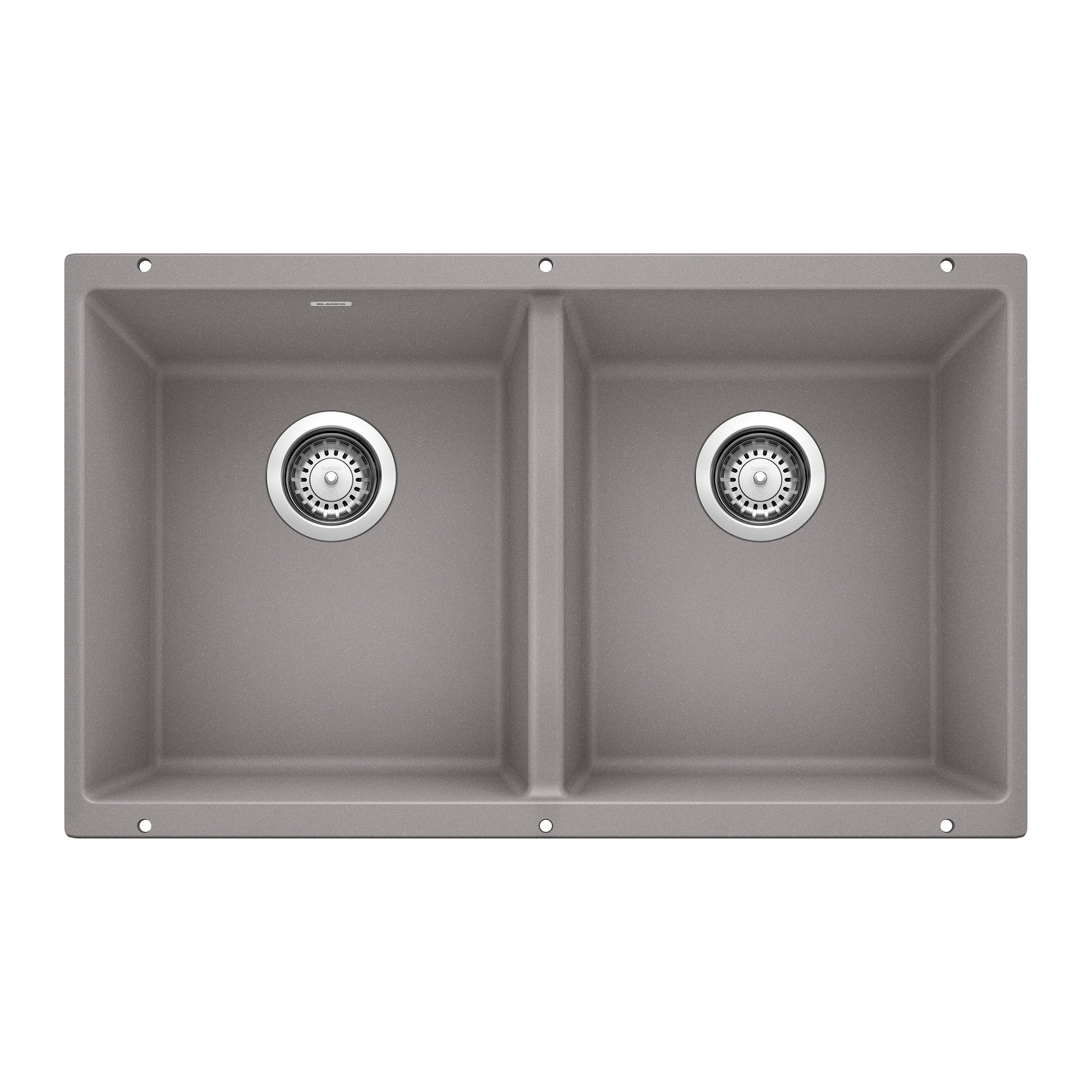 BLANCO 516319 Precis Equal Double Bowl Kitchen Sink - Metallic Gray