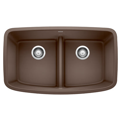 BLANCO 442203 Valea Equal Double Bowl Kitchen Sink with Low Divide - Café