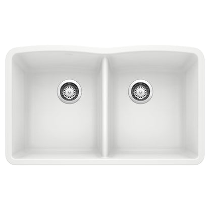 BLANCO 440185 Diamond Equal Double Bowl Kitchen Sink - White