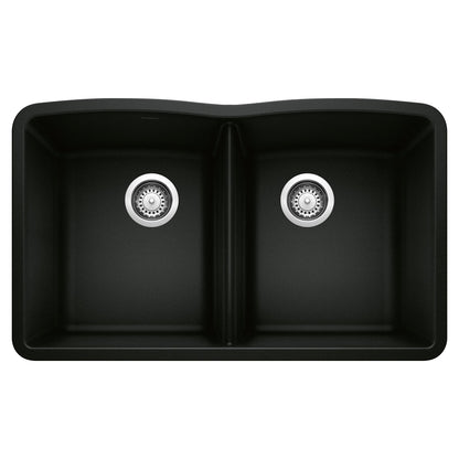 BLANCO 442913 Diamond Equal Double Bowl Kitchen Sink - Coal Black
