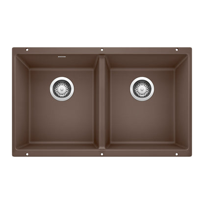 BLANCO 516323 Precis Equal Double Bowl Kitchen Sink - Café