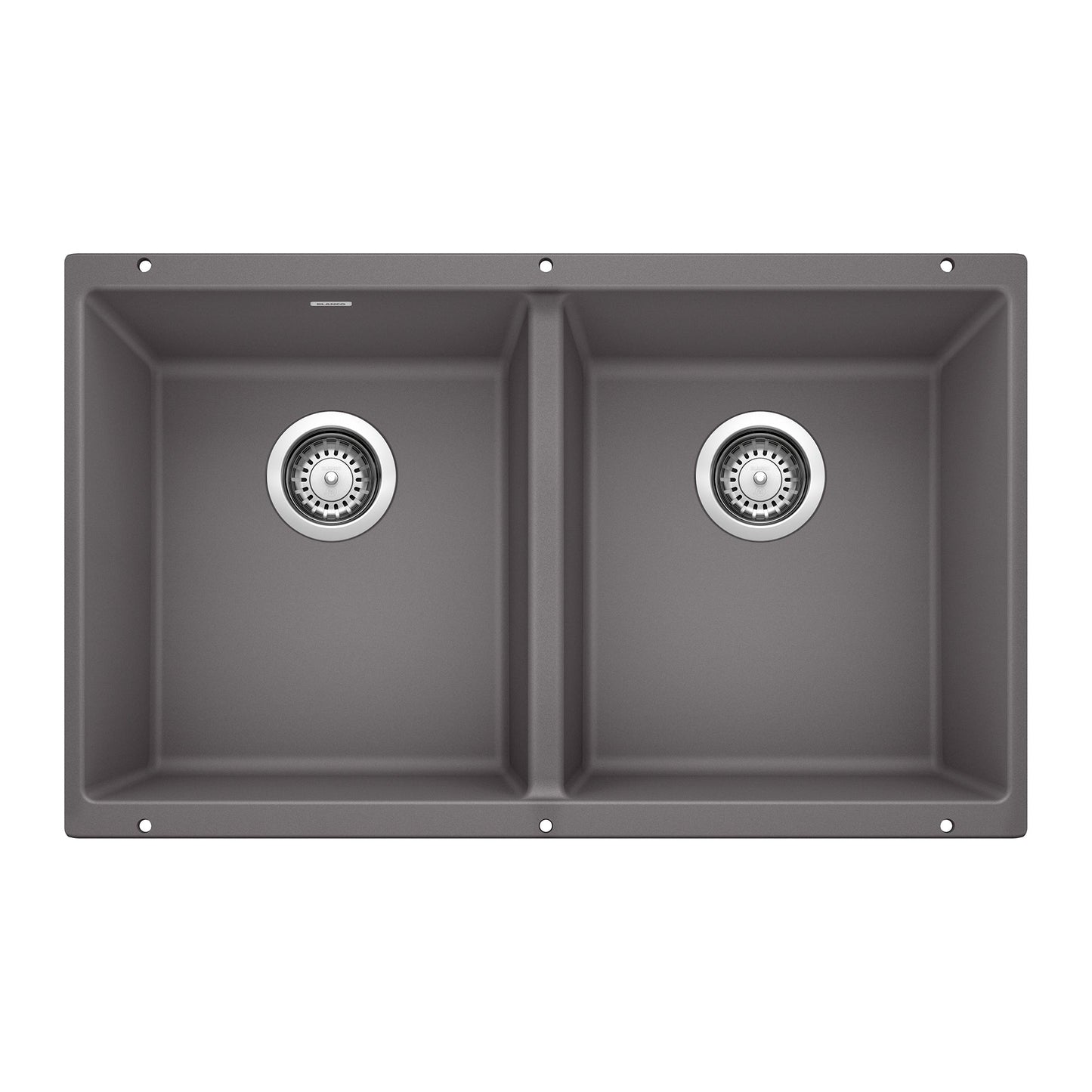 BLANCO 519050 Precis Equal Double Bowl Kitchen Sink - Cinder