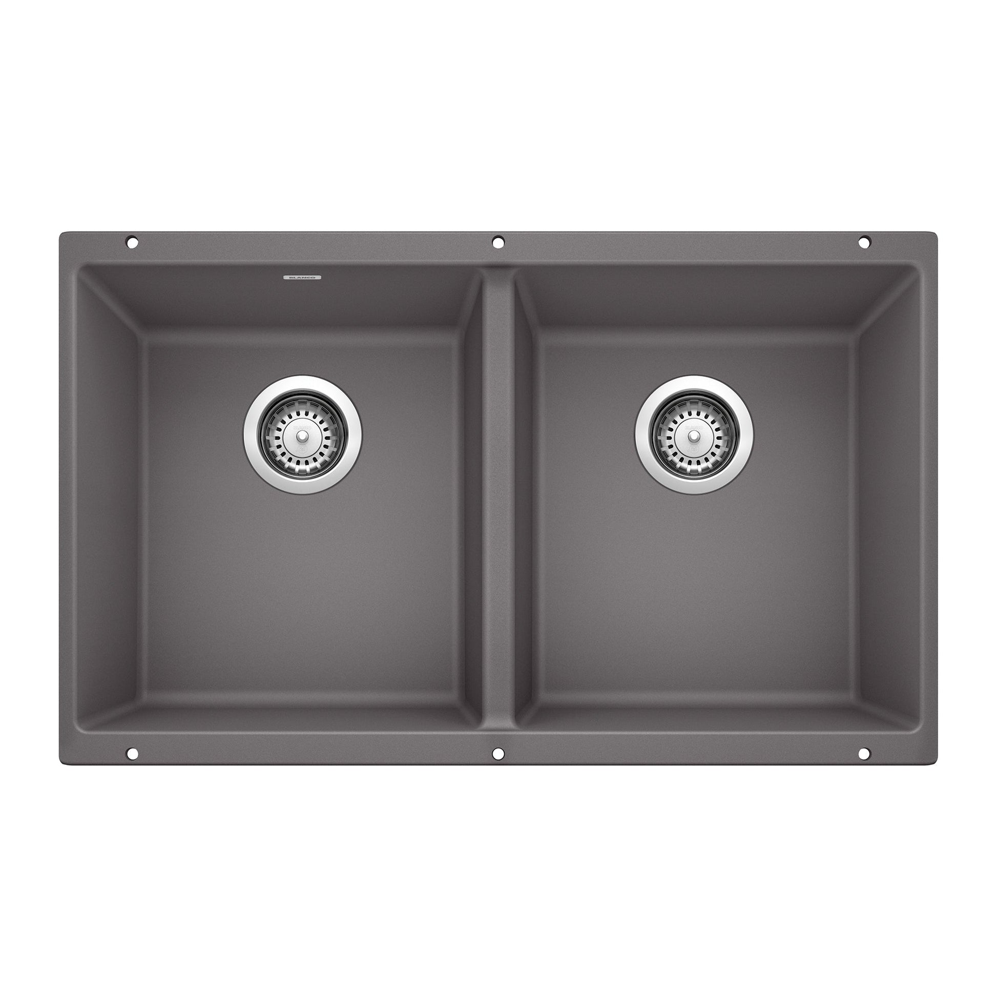 BLANCO 519050 Precis Equal Double Bowl Kitchen Sink - Cinder