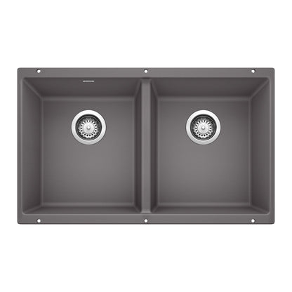 BLANCO 519050 Precis Equal Double Bowl Kitchen Sink - Cinder