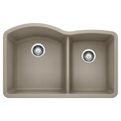 BLANCO 441284 Diamond 1-3/4 Double Bowl Kitchen Sink - Truffle