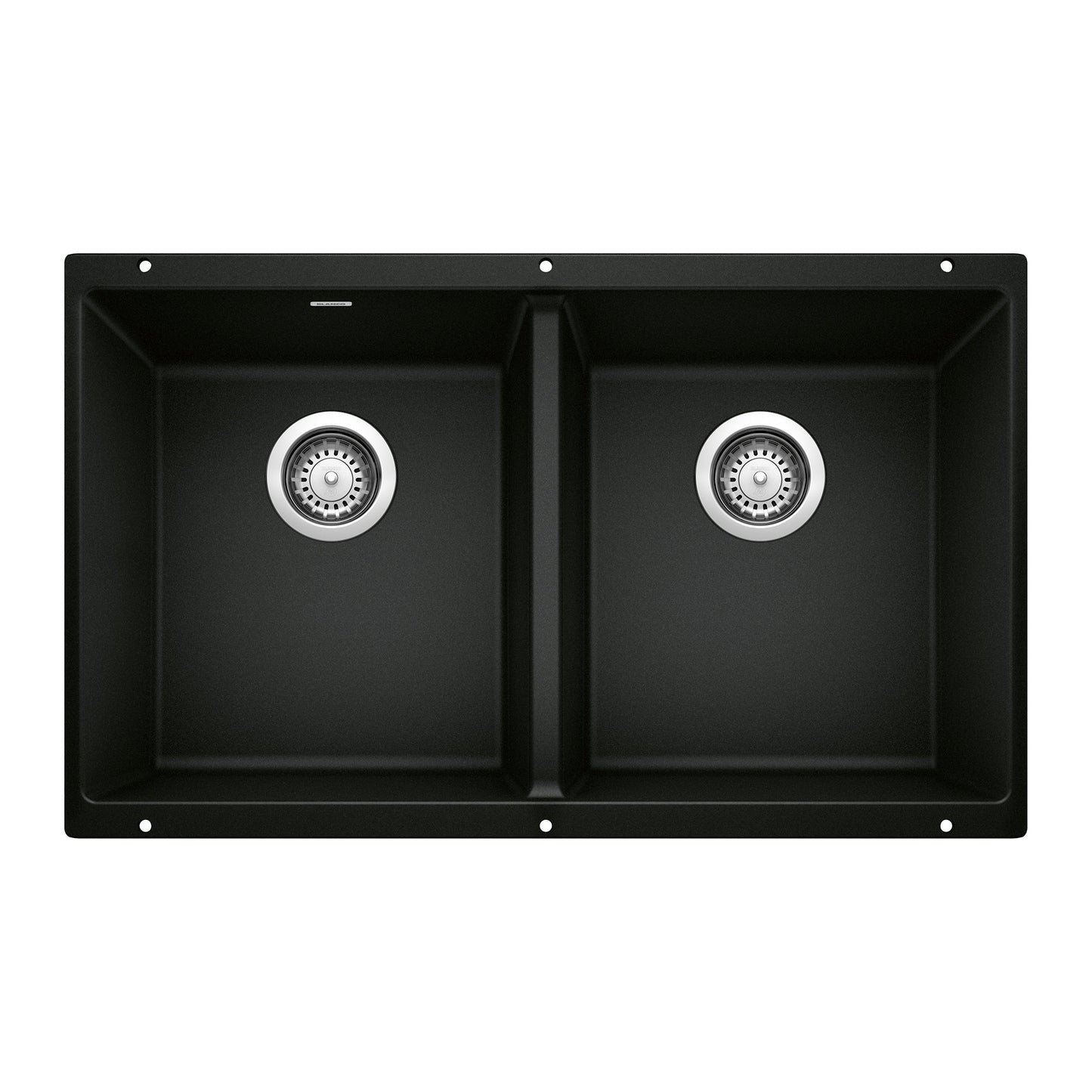 BLANCO 442927 Precis Equal Double Bowl Kitchen Sink - Coal Black