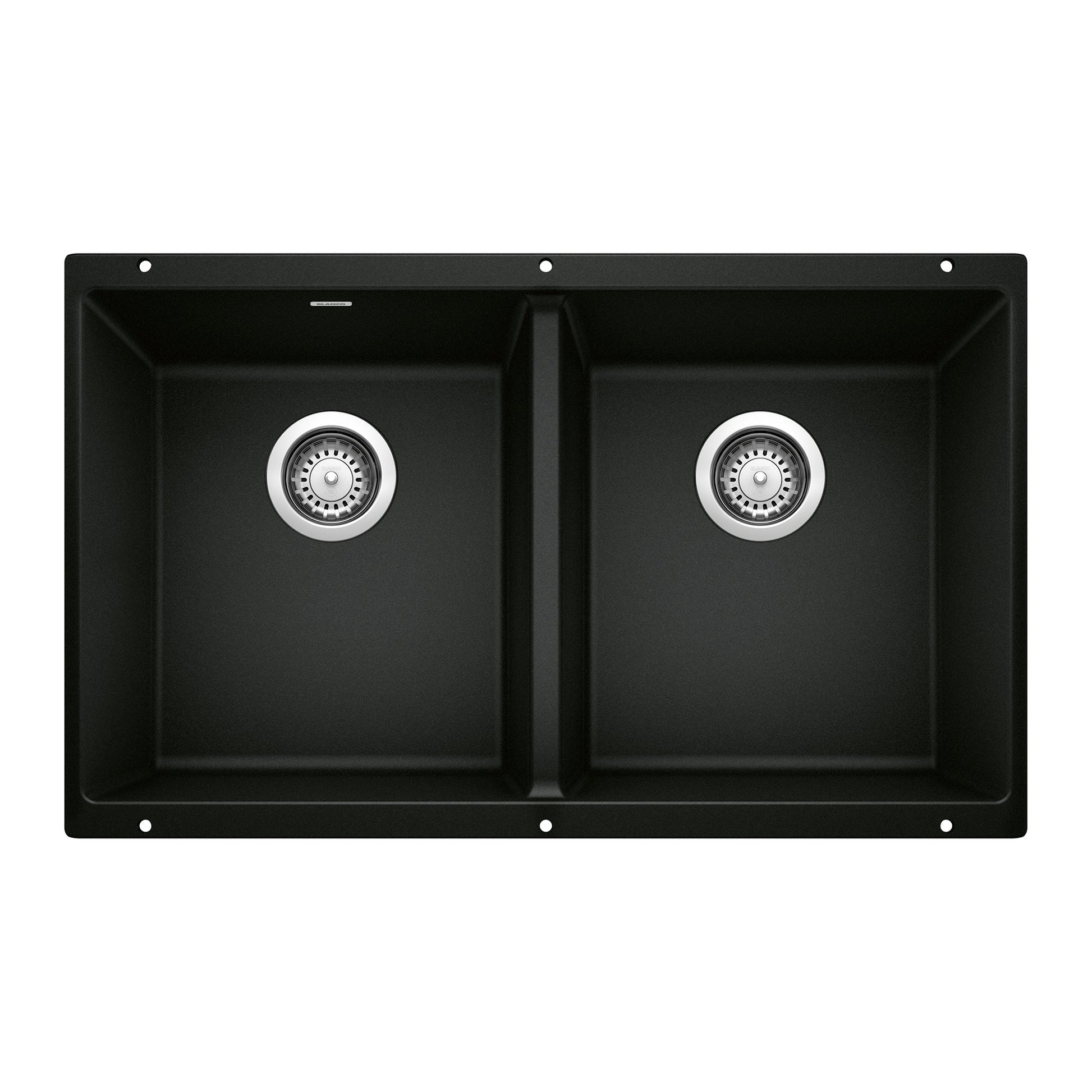 BLANCO 442927 Precis Equal Double Bowl Kitchen Sink - Coal Black