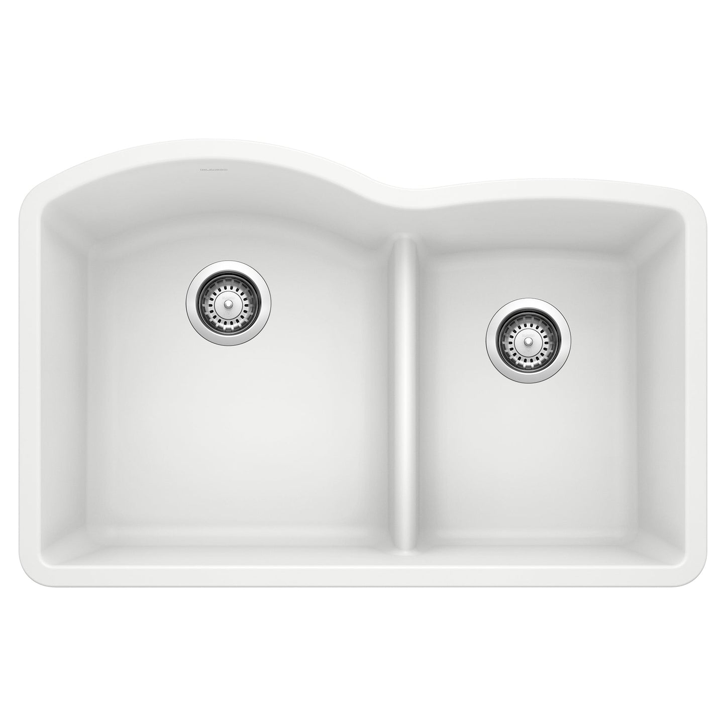 BLANCO 441593 Diamond 1-3/4 Double Bowl Kitchen Sink with Low Divide - White