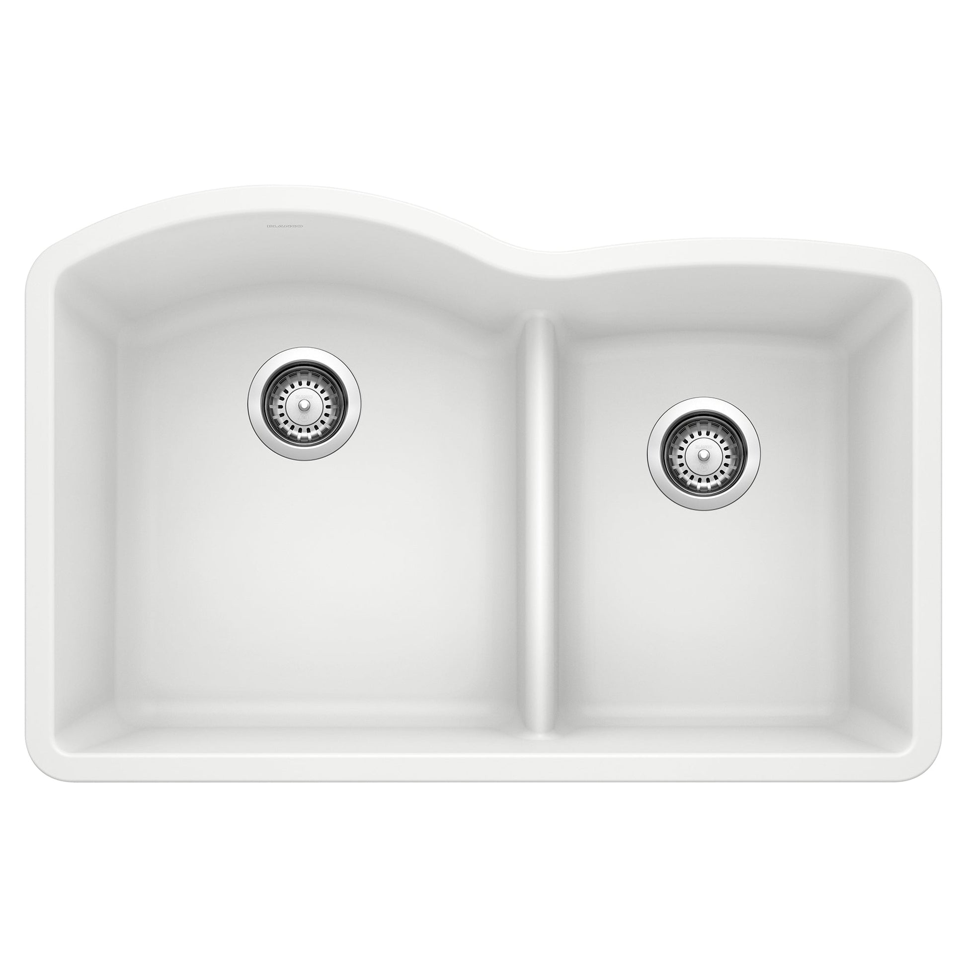 BLANCO 441593 Diamond 1-3/4 Double Bowl Kitchen Sink with Low Divide - White