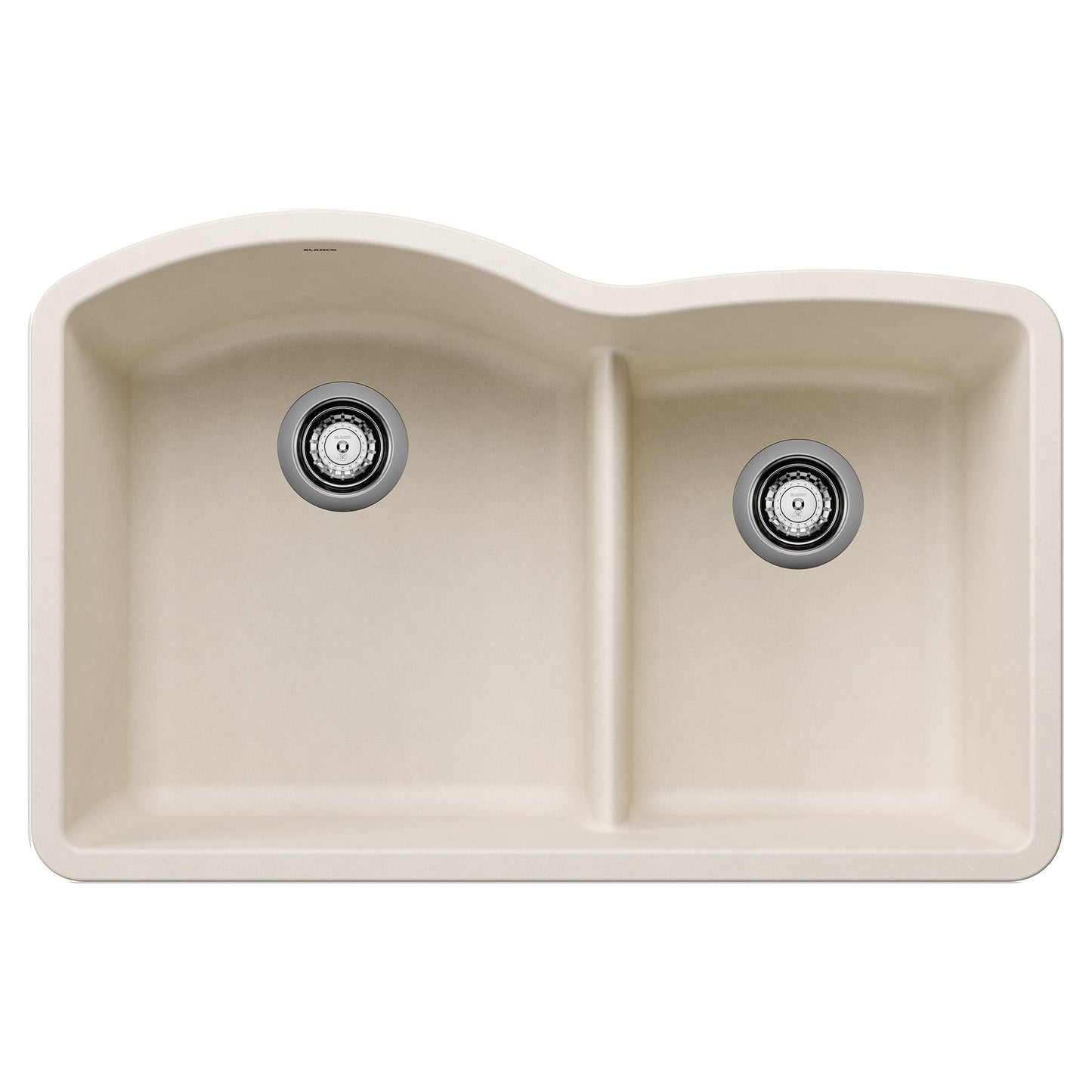 BLANCO 443065 Diamond 1-3/4 Double Bowl Kitchen Sink with Low Divide - Soft White
