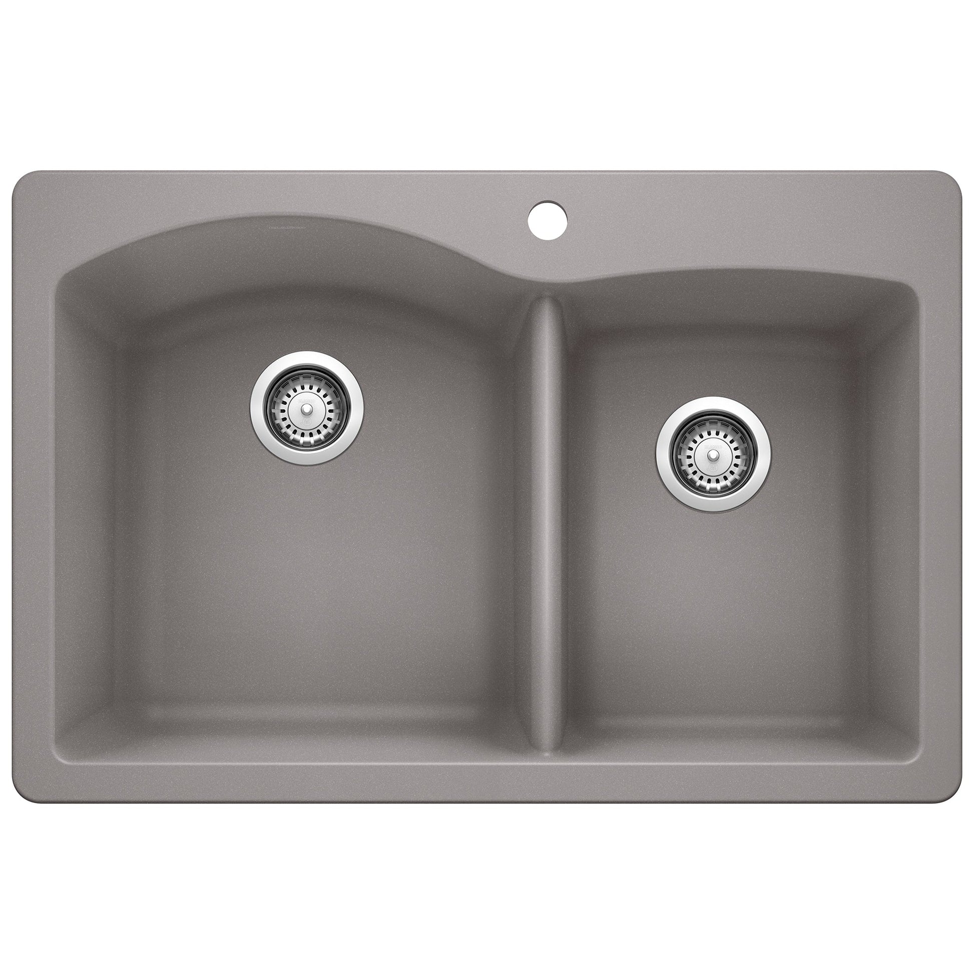 BLANCO 440214 Diamond 1-3/4 Double Bowl Dual Mount Kitchen Sink - Metallic Gray