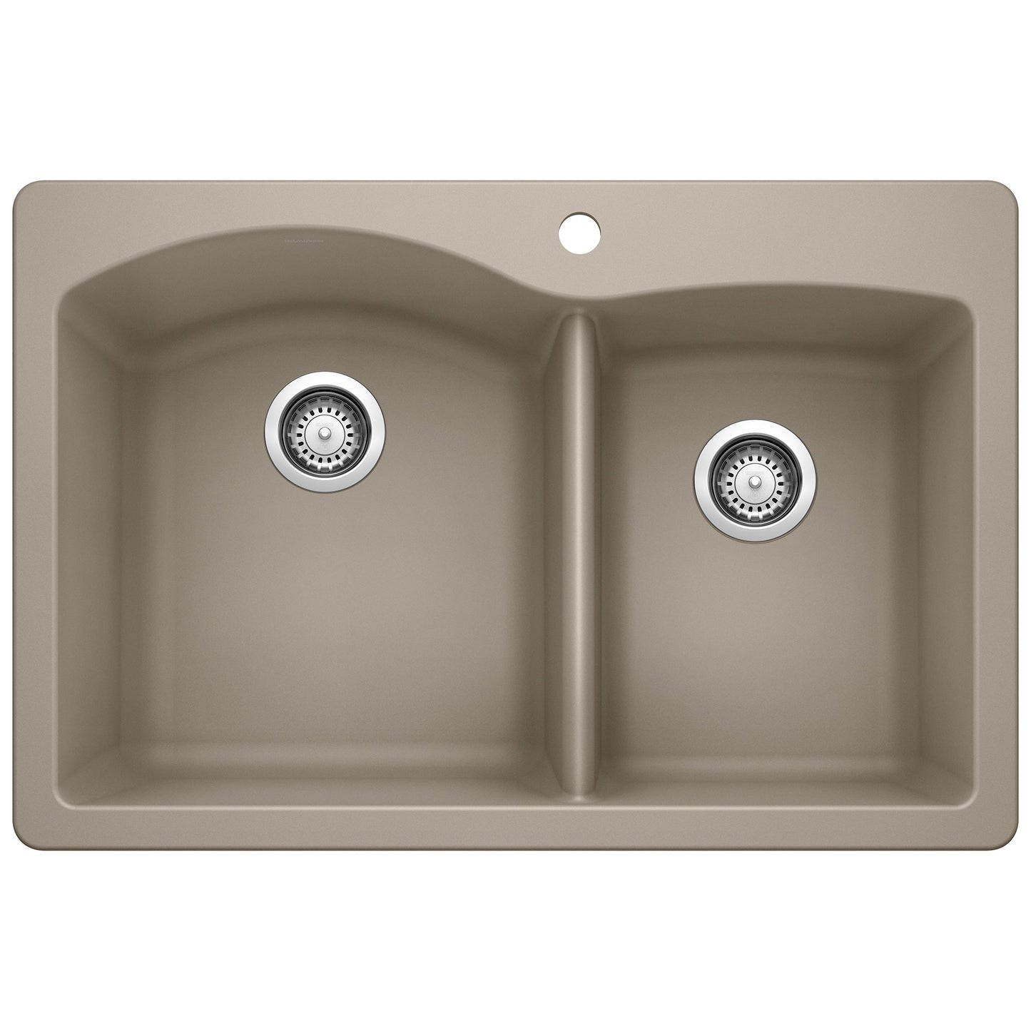 BLANCO 441283 Diamond 1-3/4 Double Bowl Dual Mount Kitchen Sink - Truffle