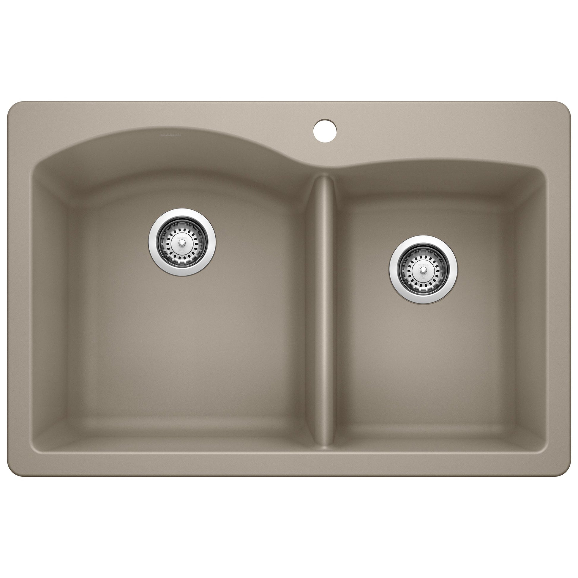 BLANCO 441283 Diamond 1-3/4 Double Bowl Dual Mount Kitchen Sink - Truffle