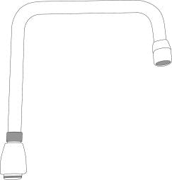 Moen S0007 8" Double Bend Spout From The M-Dura Collection Brass in Chrome
