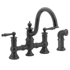 Moen S713 Waterhill Two Handle High Arc Kitchen Faucet in Wrought Iron