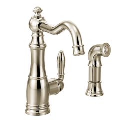 Moen S72101 Weymouth One Handle High Arc Kitchen Faucet in Polished Nickel