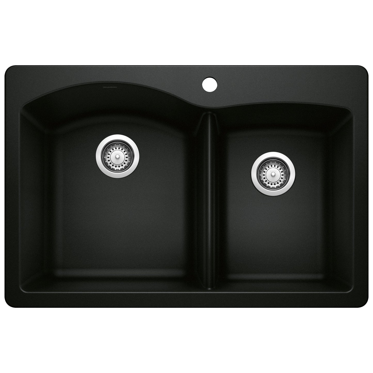 BLANCO 442908 Diamond 1-3/4 Double Bowl Dual Mount Kitchen Sink - Coal Black