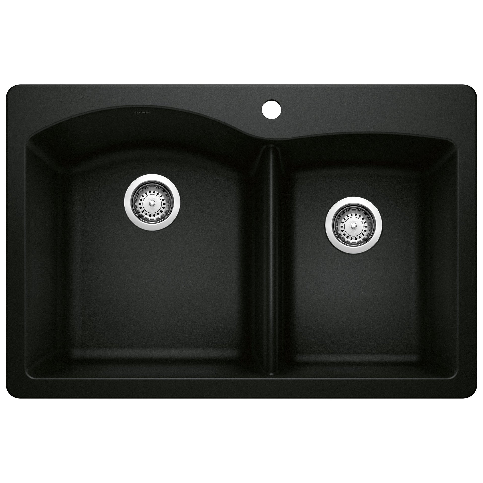 BLANCO 442908 Diamond 1-3/4 Double Bowl Dual Mount Kitchen Sink - Coal Black