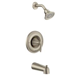 Moen T2133EP Eva Collection Single Handle Posi-Temp Pressure Balanced Tub and Shower Trim with Eco Performance Shower Head in Brushed Nickel