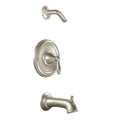 Moen T2153NH Brantford Posi-Temp Pressure Balanced Tub and Shower Trim and Tub Spout in Brushed Nickel