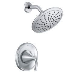 Moen T2842 Glyde Pressure Balanced Shower Trim Package with Single Function Rain Shower Head - Less Valve in Chrome