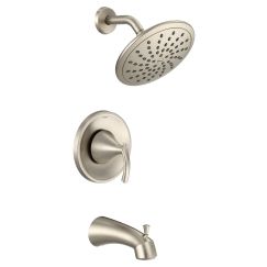 Moen T2843 Glyde Tub and Shower Trim Package with Single Function Shower Head - Less Valve in Brushed Nickel