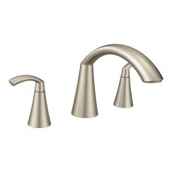 Moen T373 Glyde Two Handle High-Arc Roman Tub Faucet in Brushed Nickel