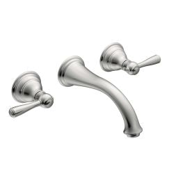 Moen T6107 Kingsley Wall Mount Two Handle Low-Arc Bathroom Faucet Trim Kit in Chrome