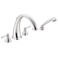 Moen T922 Kingsley Two Handle High Arc Roman Tub Faucet Includes Hand Shower in Chrome