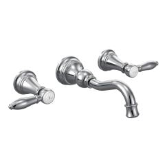 Moen TS42106 Weymouth Two Handle High Arc Wall Mount Bathroom Faucet in Chrome