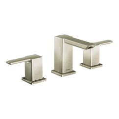 Moen TS6720 90 Degree Two Handle Low Arc Bathroom Faucet in Brushed Nickel