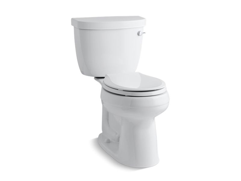 KOHLER 3851-RA-0 Cimarron Comfort Height Two-Piece Round-Front 1.28 Gpf Chair Height Toilet With Right-Hand Trip Lever And 10" Rough-In in White