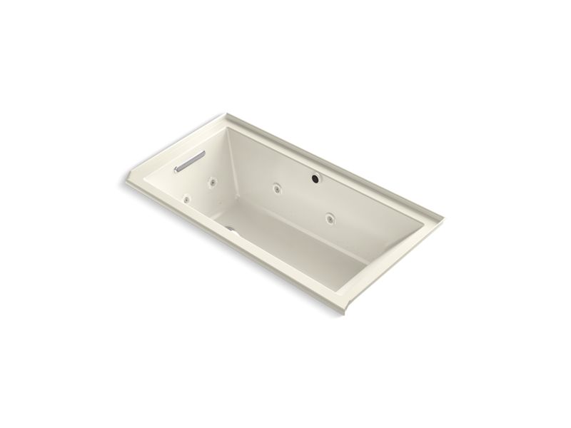 KOHLER K-1167-XH2GL-96 Underscore Rectangle 60" x 30" alcove whirlpool + BubbleMassage(TM) Air Bath with integral flange and left-hand drain