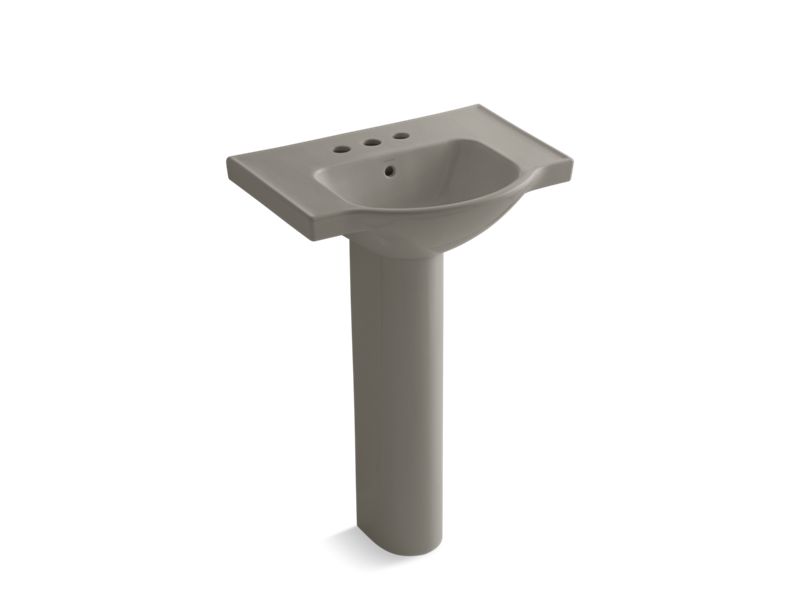 KOHLER 5266-4 Veer 24" pedestal bathroom sink with 4" centerset faucet holes
