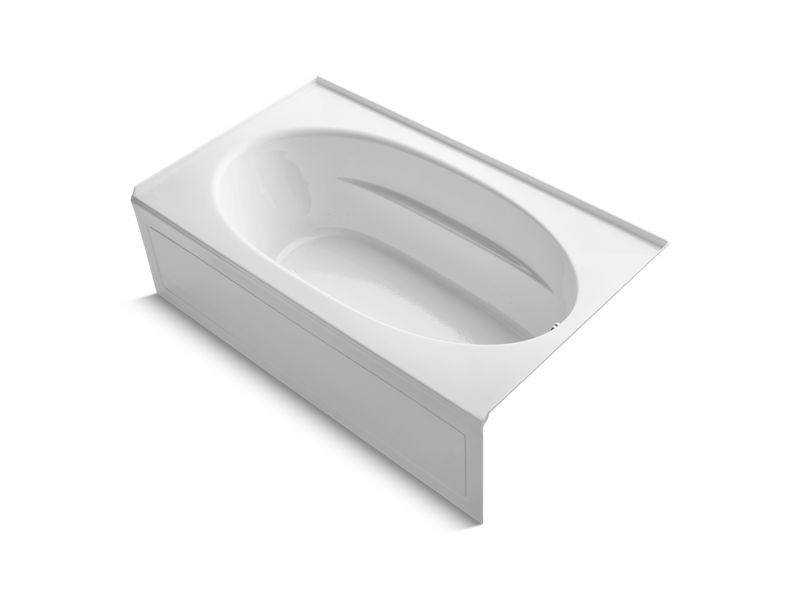 KOHLER K-1114-GRA-0 Windward 72" x 42" alcove BubbleMassage(TM) Air Bath with integral apron and right-hand drain