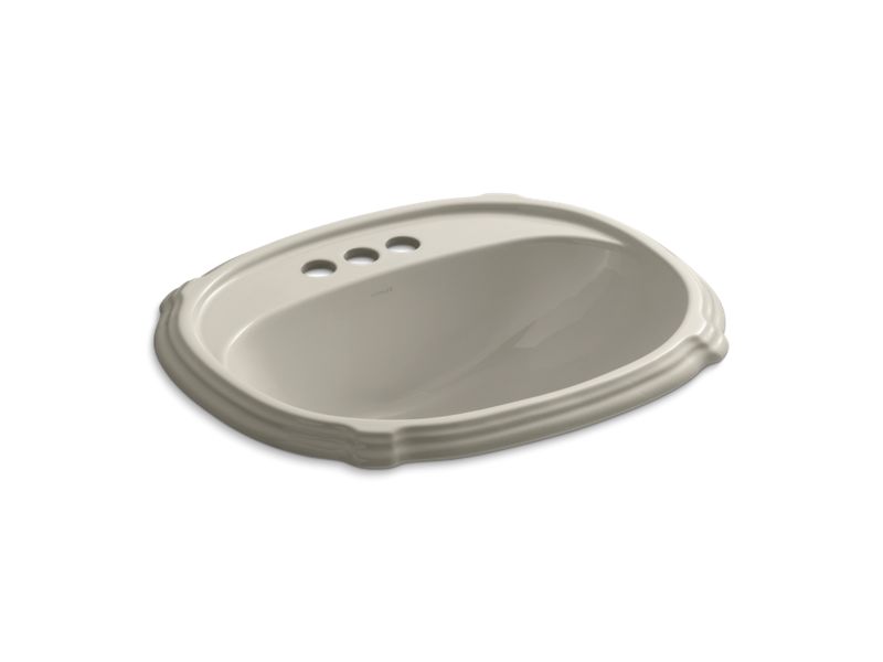 KOHLER K-2189-4-G9 Portrait Drop-in bathroom sink with 4" centerset faucet holes