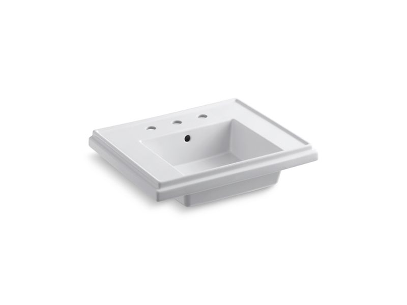 KOHLER K-R2757-8 Tresham 24" pedestal bathroom sink basin with 8" widespread faucet holes