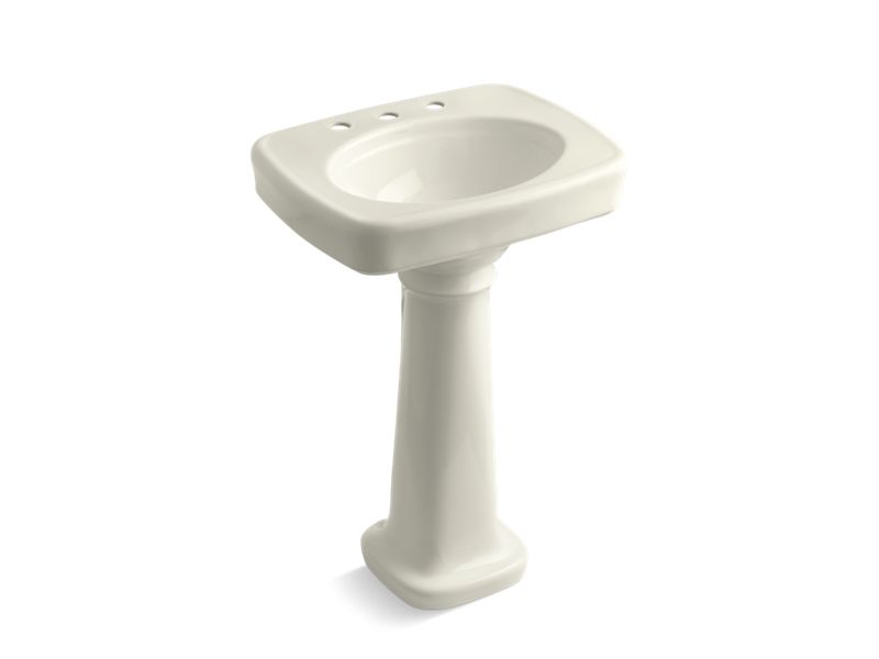 KOHLER K-2338-8 Bancroft 24" pedestal bathroom sink with 8" widespread faucet holes