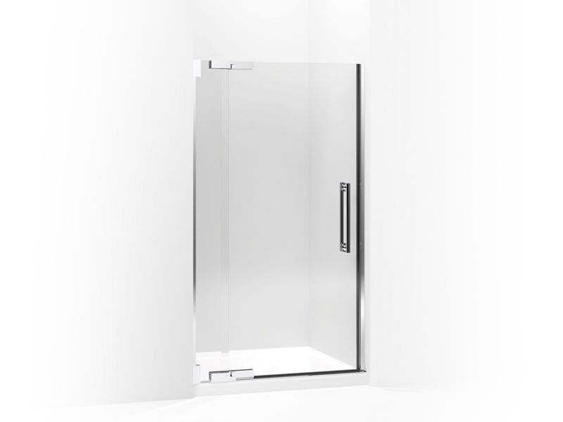KOHLER 705715-L-SHP Purist Pivot Shower Door, 72-1/4" H X 39-1/4 - 41-3/4" W, With 1/2" Thick Crystal Clear Glass in Bright Polished Silver