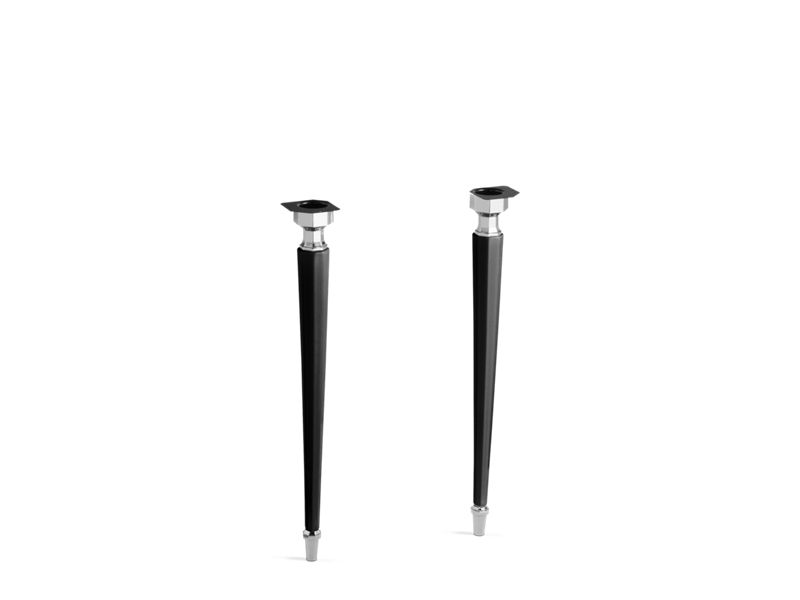 KOHLER 2317-CP-7 Kathryn Octagonal Fireclay/Polished Chrome Tapered Brass Table Legs in Black